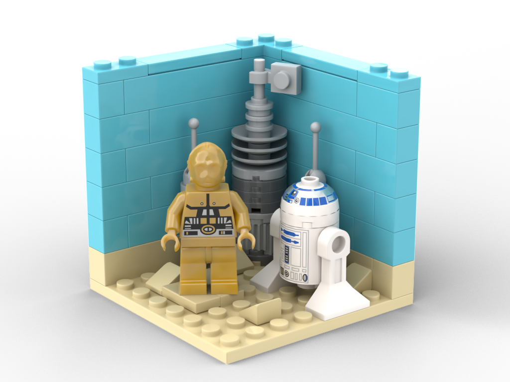 How to build Lego R2D2 and C3PO Minifigure Stand