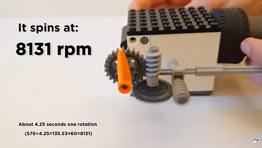 Testing a 8,100 rpm Lego Technic Vacuum Engine (instructions)