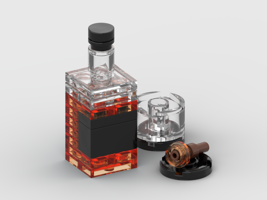 Whiskey Bottle & Glass – Free MOC Building Instructions – How to build it