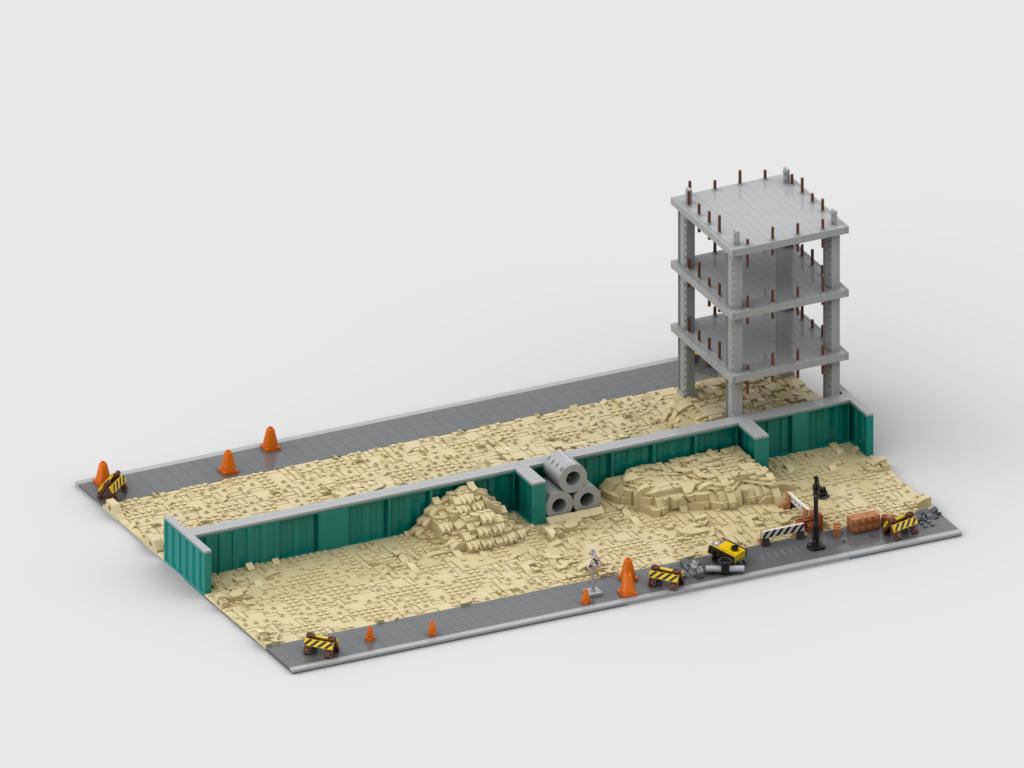 MOC - Modular Construction Site Display for sets 60420 + 60466 + 60450 + 60409 + 60401 + 952502 + 952403
