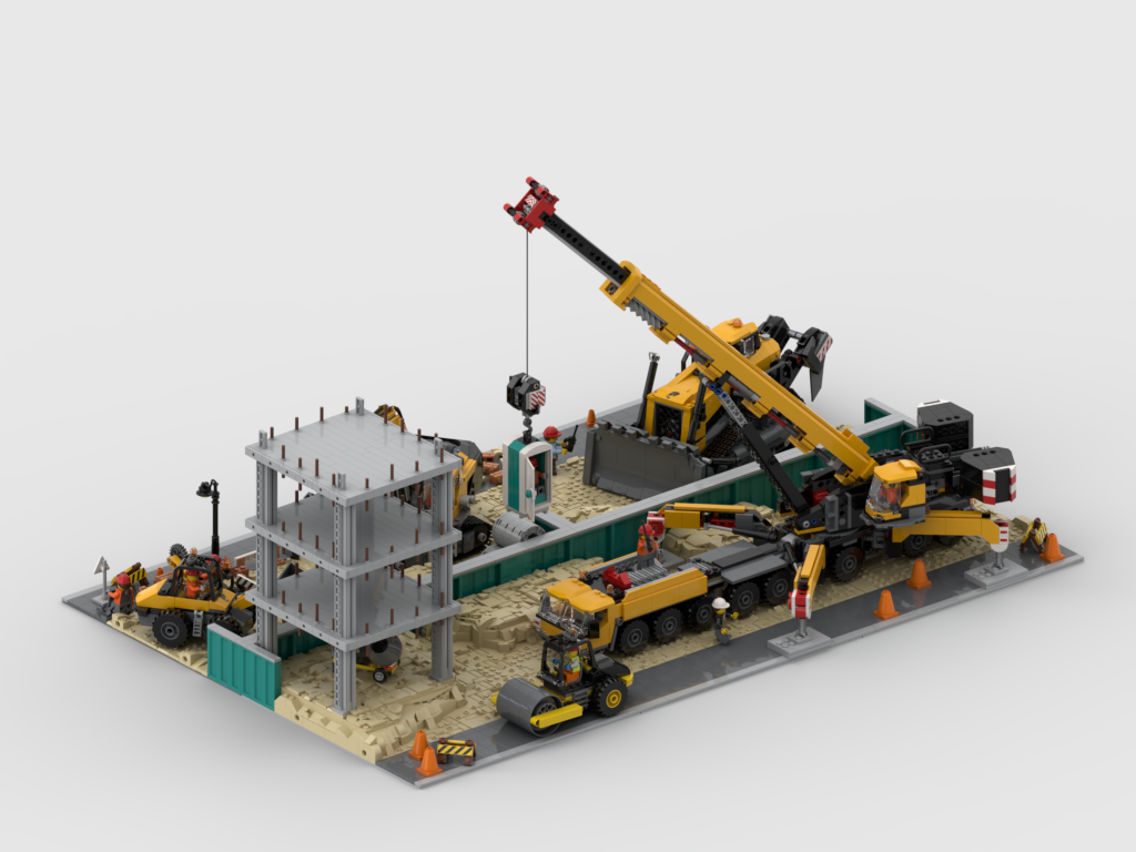 MOC - Modular Construction Site Display for sets 60420 + 60466 + 60450 + 60409 + 60401 + 952502 + 952403