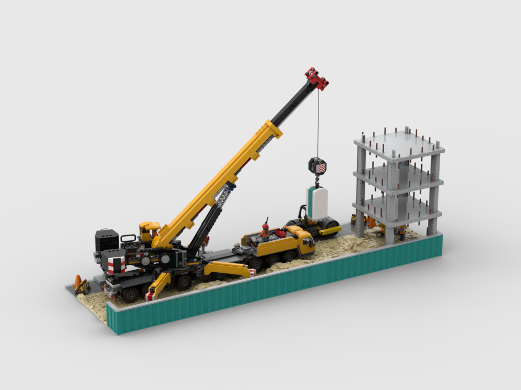 MOC - Modular Construction Site - Display for sets: 60409 + 60401 + 952403
