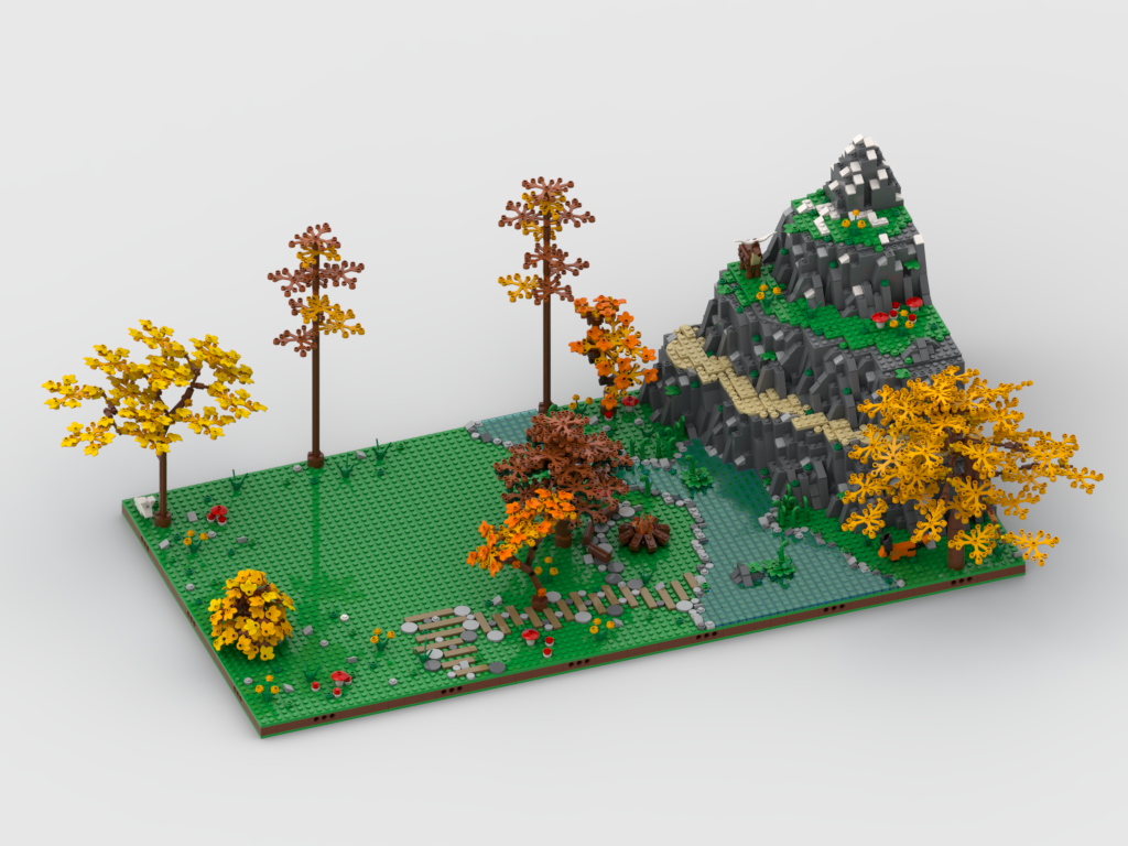 MOC - Nature Diorama + Display for set 21338 A-Frame Cabin