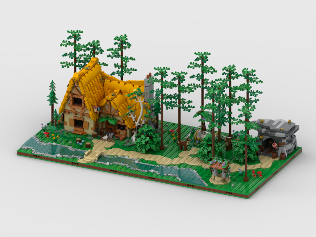 MOC - Enchanted Forest + display for set 43242 Snow White and the Seven Dwarfs' Cottage