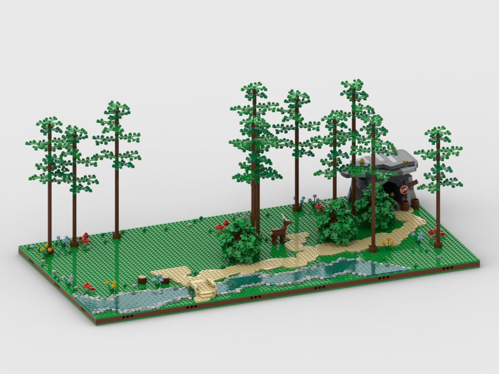 MOC - Enchanted Forest + display for set 43242 Snow White and the Seven Dwarfs' Cottage