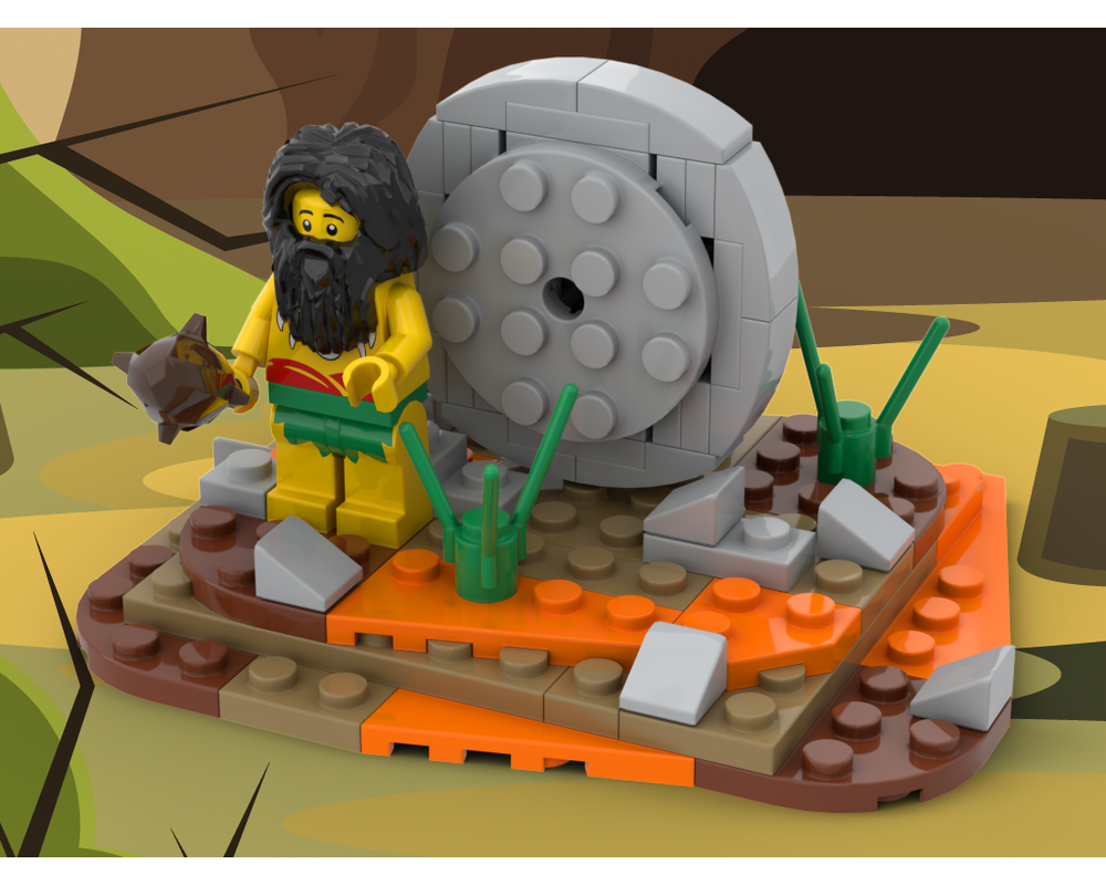 MOC - The invention of the wheel - Caveman - How to build it