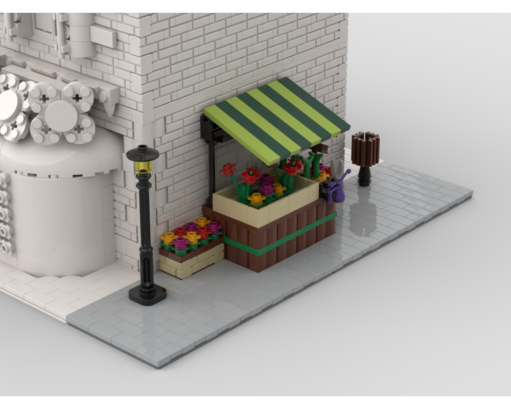 MOC - Modular Corner Flower Stand | Turn every modular model into a corner - How to build it