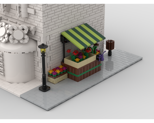 MOC - Modular Corner Flower Stand | Turn every modular model into a corner - How to build it
