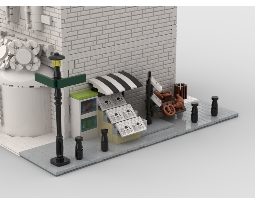 MOC - Modular Corner Newsstand | Turn every modular model into a corner - How to build it