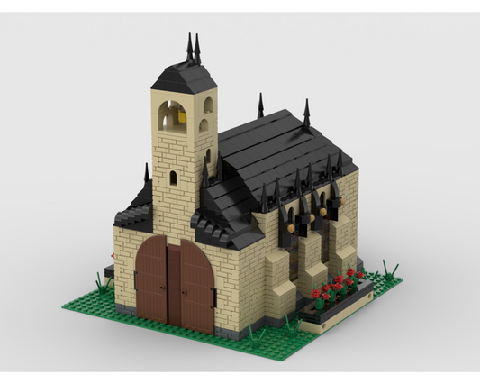 MOC - Modular Church With Cemetery  build from 4 MOCs - How to build it