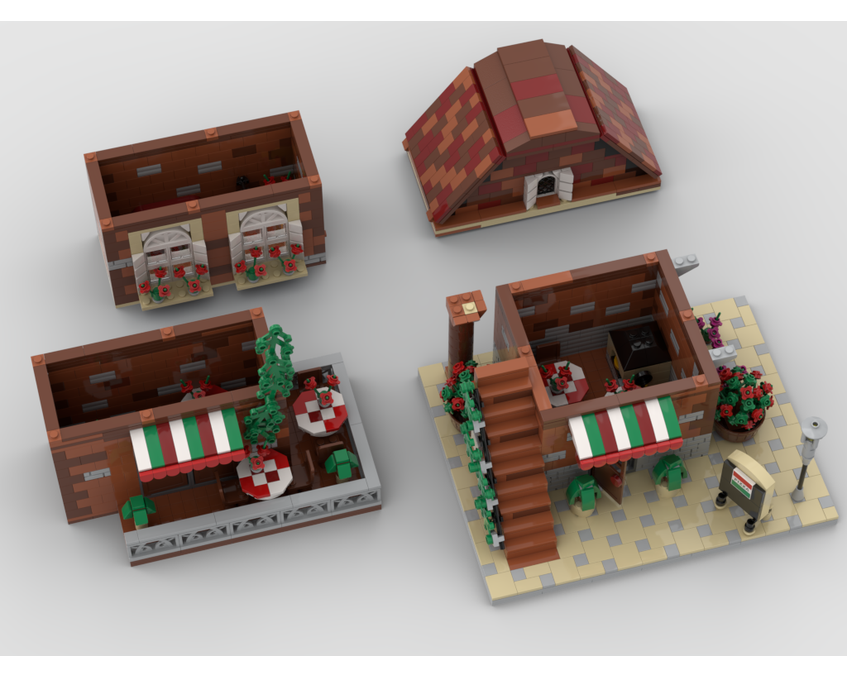MOC - Italian Restaurant | Modular Building - How to build it