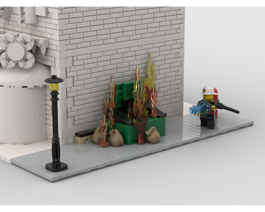 MOC - Modular Corner Fire Man | Turn every modular model into a corner - How to build it