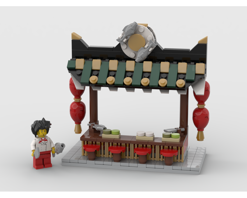 MOC - Modular China Town Street build from 6 MOCs - How to build it