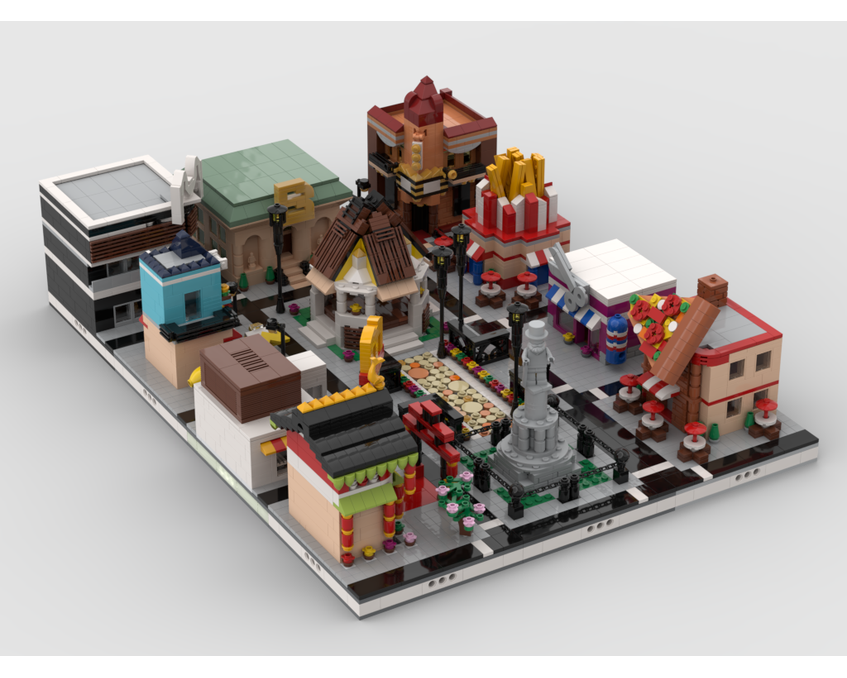 MOC - Shopping Center - build from 12 different mocs - How to build it