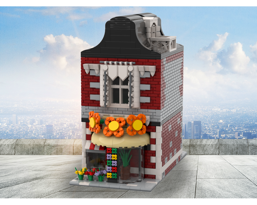 MOC - Flower Store Modular Building - How to build it