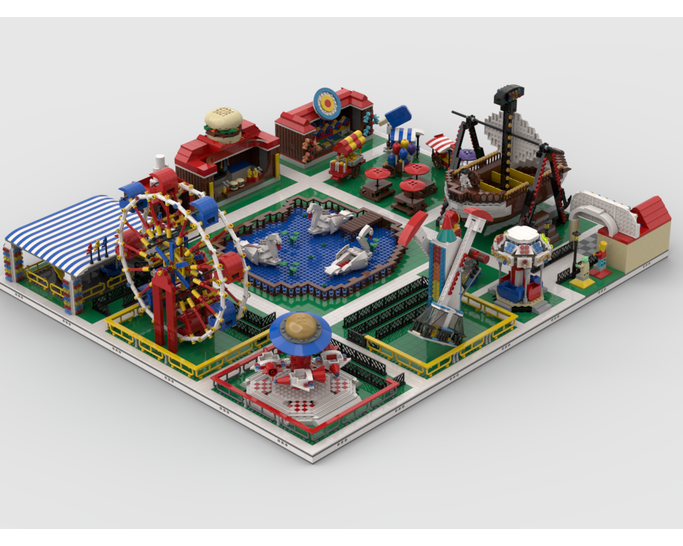 MOC - Modular Amusement Park Build from 13 models - How to build it