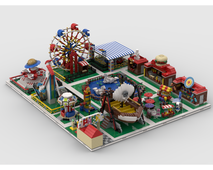 MOC - Modular Amusement Park Build from 13 models - How to build it