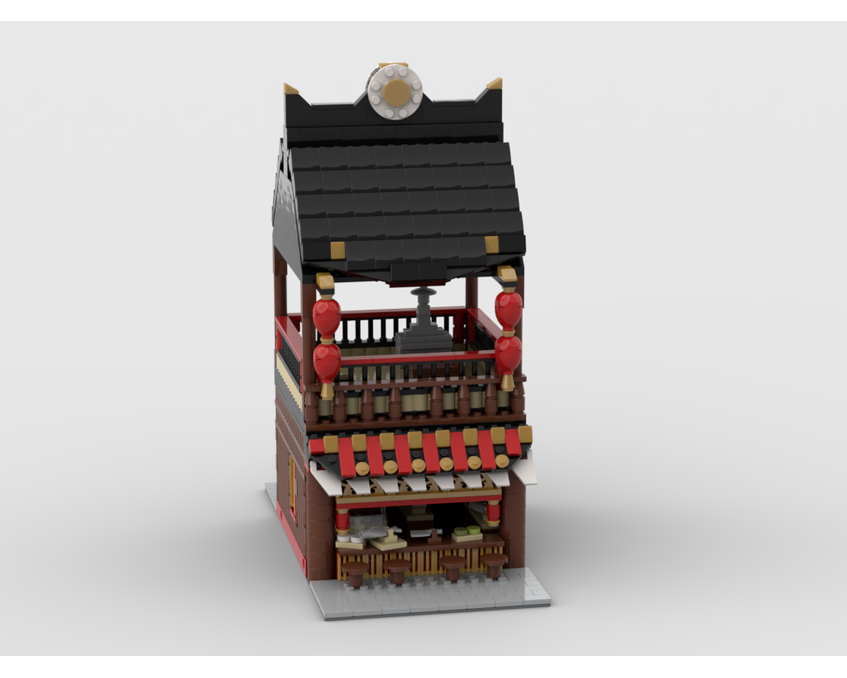 MOC - Modular China Town Street build from 6 MOCs - How to build it