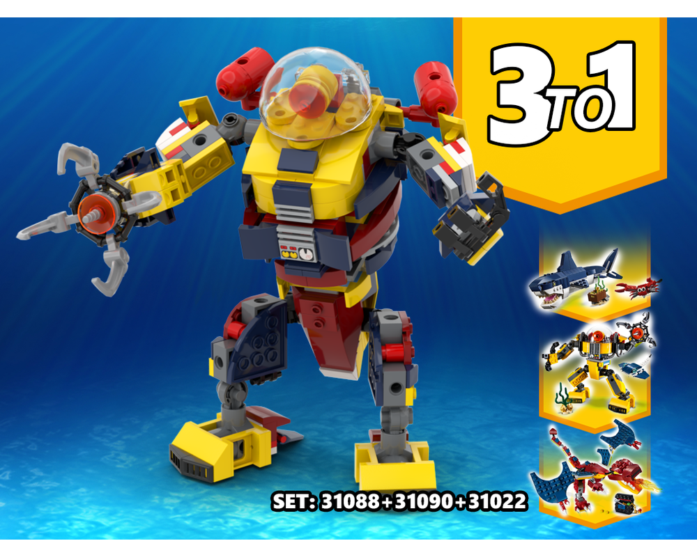 MOC - 3 TO 1 Mega Robot Alternative Build | Build from set 31090 + 31088 + 31102 - How to build it