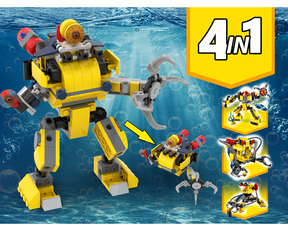 MOC - 31090 submarine robot Alternative Build - How to build it