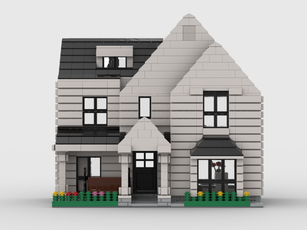 Neighborhood white house Half open - How to build it