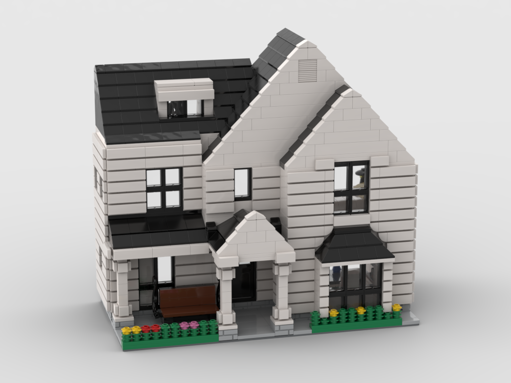 Neighborhood white house Half open - How to build it