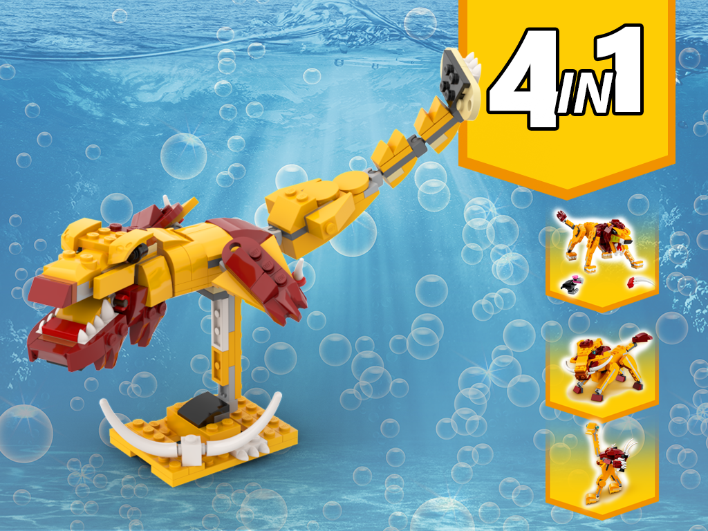MOC - 31112 Sea Monster Alternative Build - How to build it