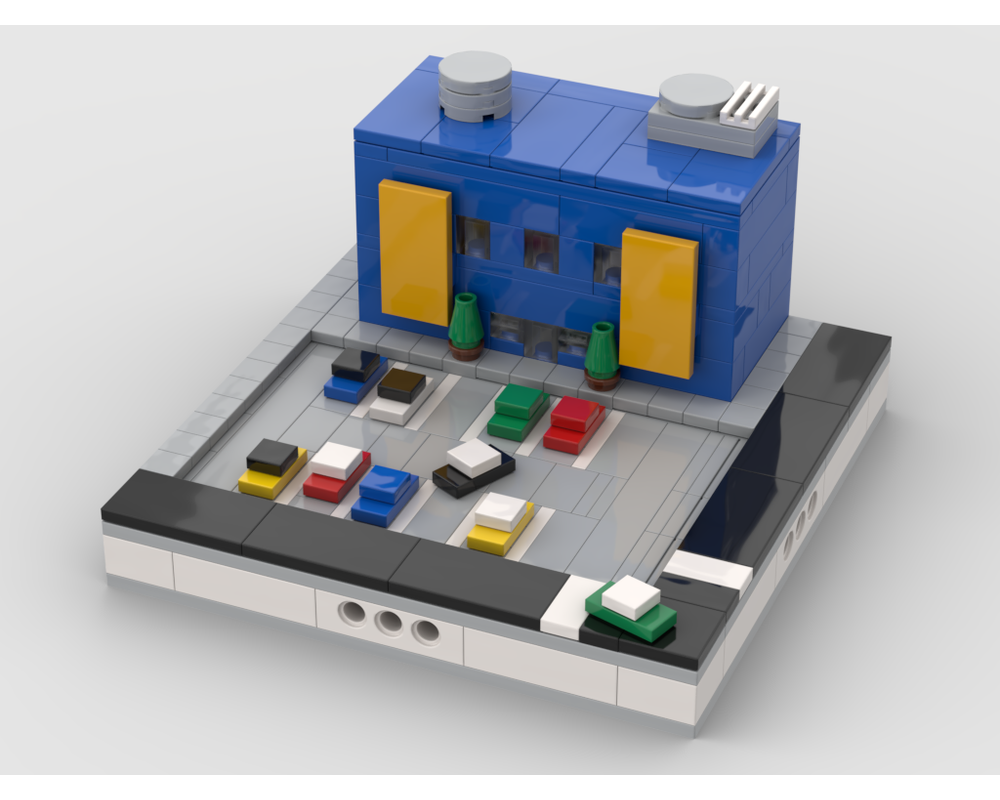 MOC - Center with car park for a Modular City - How to build it