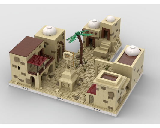 MOC - Desert Village Extension | build from 7 different mocs (1691) parts - How to build it