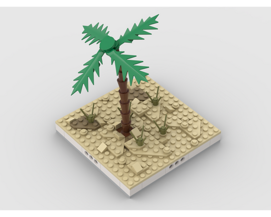 MOC - Desert environment for a Modular Desert village (78 parts) - How to build it