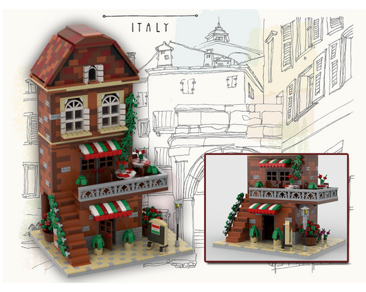 MOC - Italian Restaurant | Modular Building - How to build it