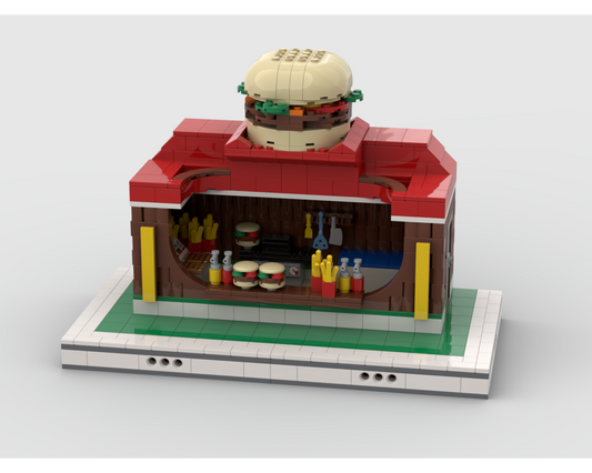 MOC - Burger Stand for modular Amusement Park - How to build it