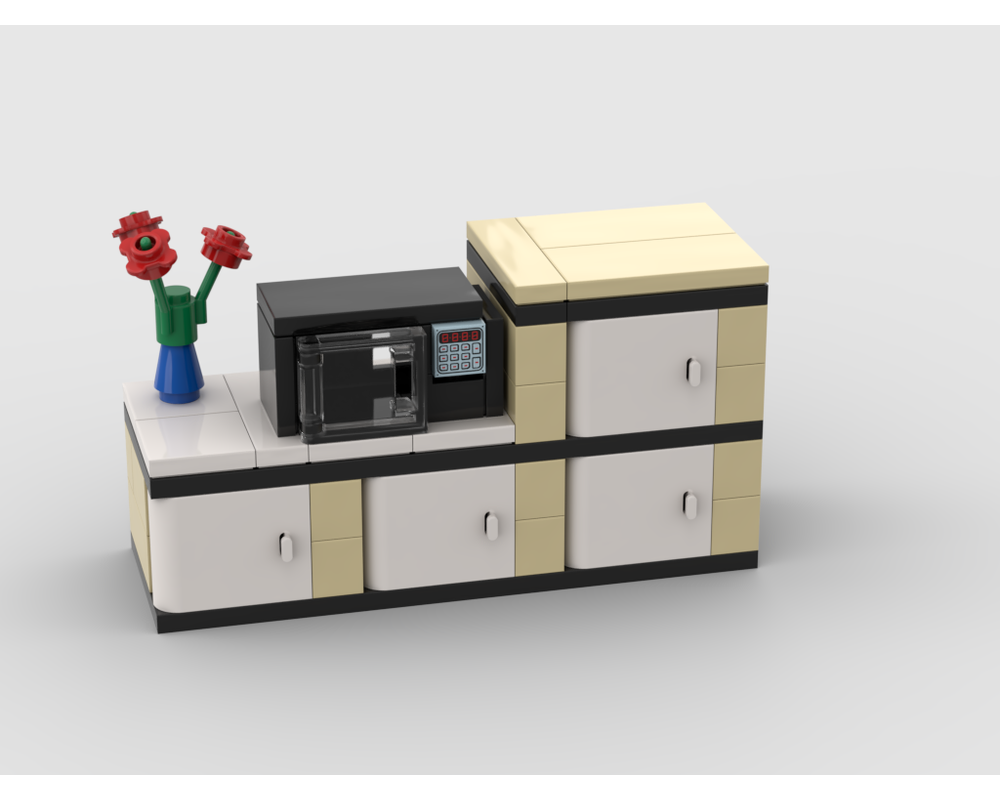 MOC - Microwave with kitchen cabinets - How to build it