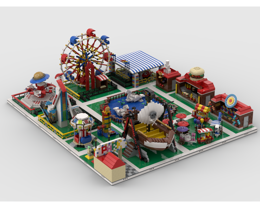 MOC - Modular Amusement Park Build from 13 models - How to build it