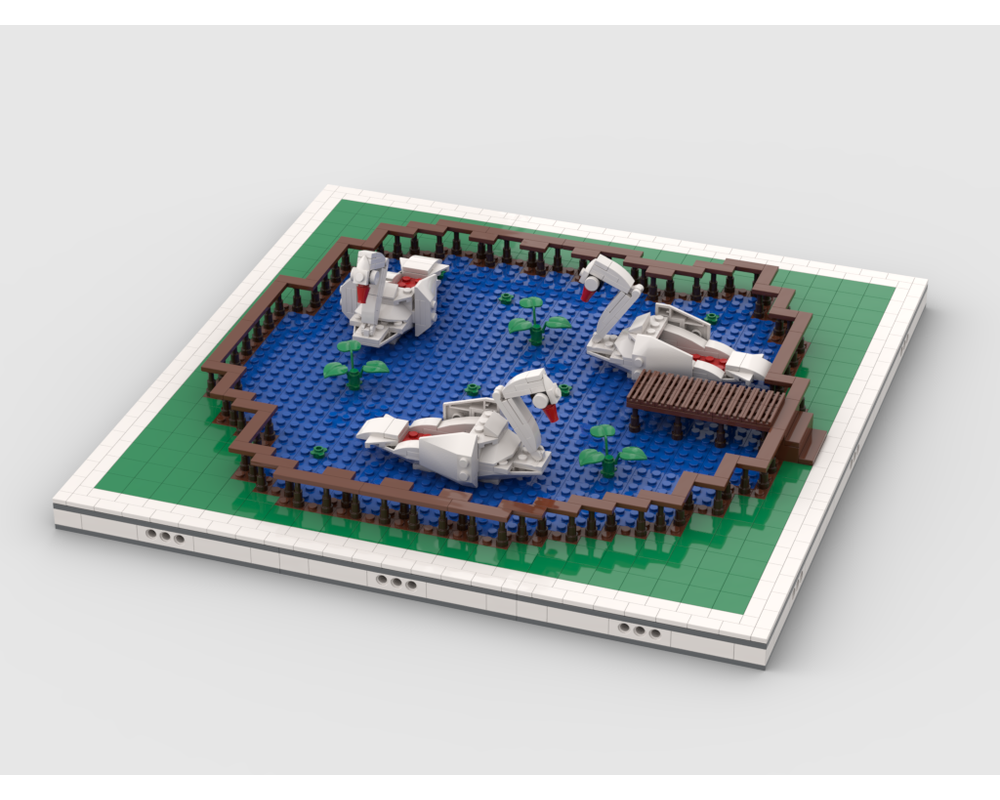 MOC - Swan Boats for modular Amusement Park - How to build it