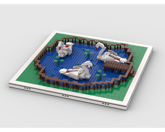 MOC - Swan Boats for modular Amusement Park - How to build it