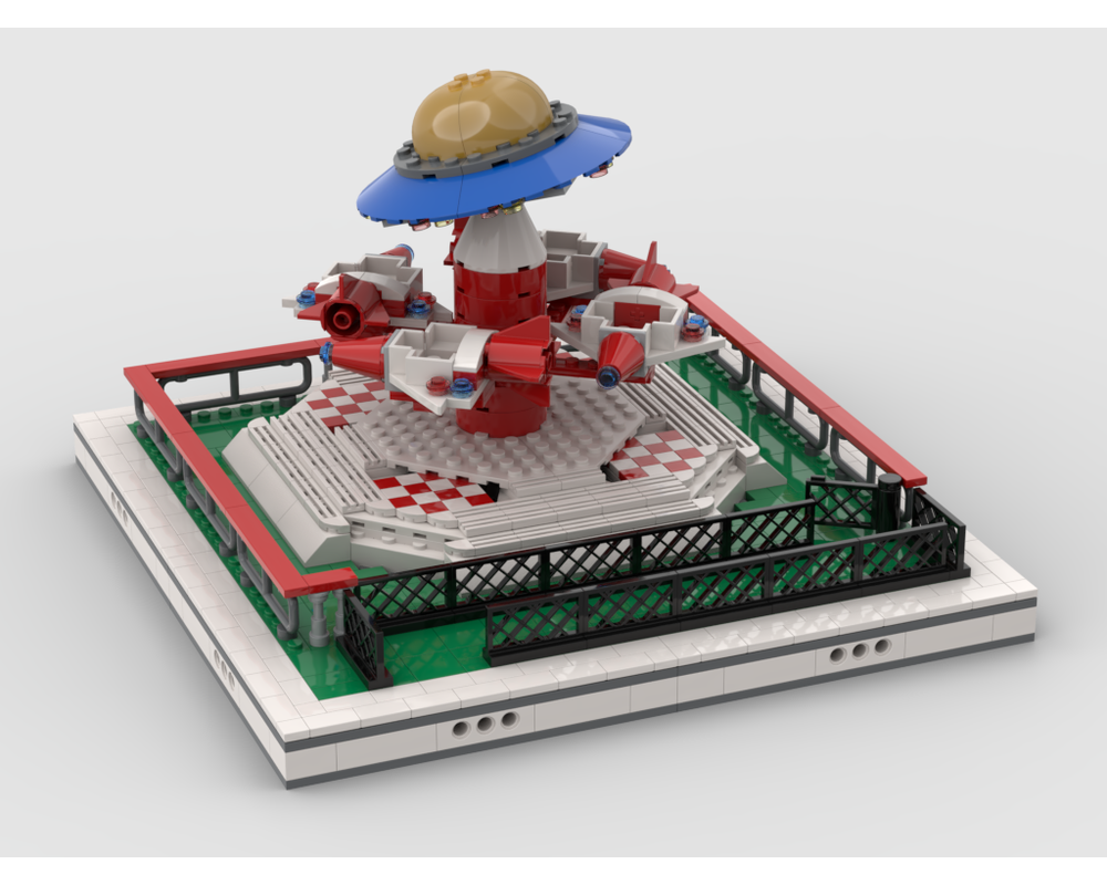 MOC - Space Carousel for modular Amusement Park - How to build it
