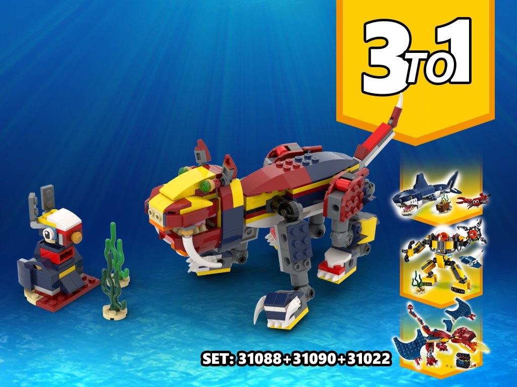3 TO 1 Tiger and rabbit Alternative Build | Build from set 31090 + 31088 + 31102 - How to build it