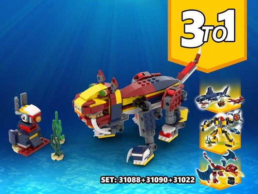 3 TO 1 Tiger and rabbit Alternative Build | Build from set 31090 + 31088 + 31102 - How to build it