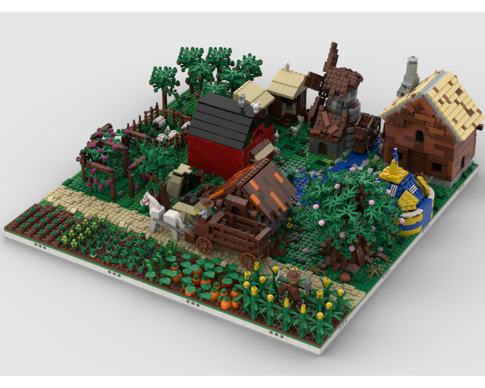 MOC - Modular Farm Village | build from 16 MOCs - How to build it