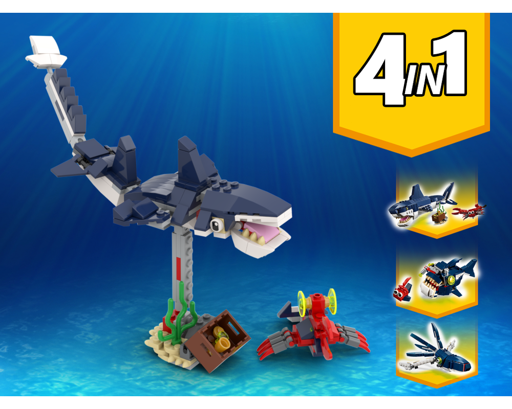 MOC - 31088 Sea Monster Alternative Build - How to build it