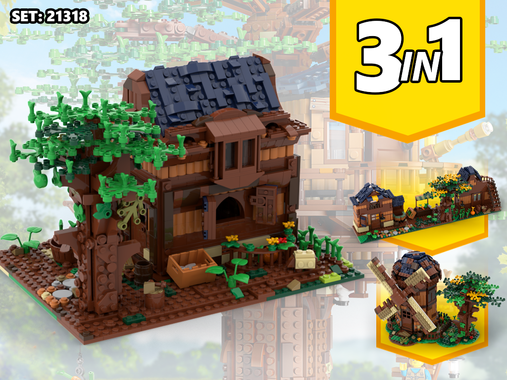 MOC - 3 IN 1 Alternative Build for Tree House set 21318 (3 MOCs) - How to build it