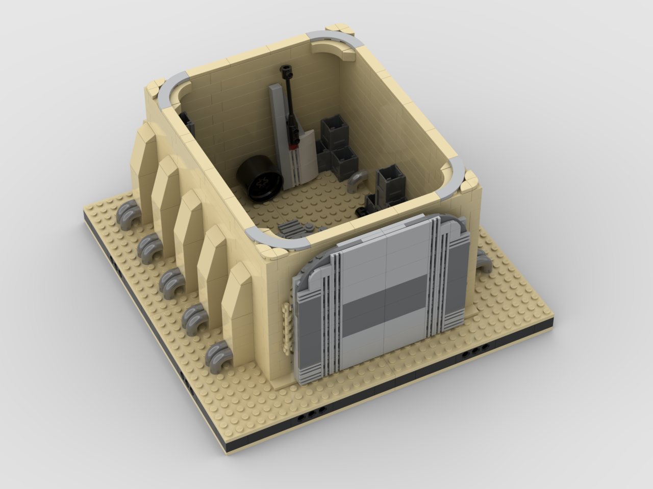 MOC - Desert spaceship garage #15 for a Modular Desert space village - How to build it