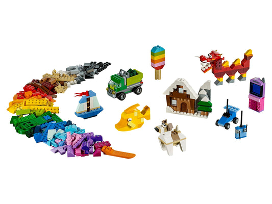 LEGO Set 10704-1 Creative Box Alternate build Ideas: a fresh display direction, a cheerful spring bird, and a compact off-road vehicle