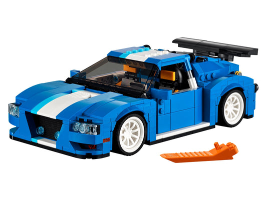 LEGO Set 31070-1 Turbo Track Racer Alternate build Ideas: a road-car conversion, a fresh display direction, and a hot-rod body style
