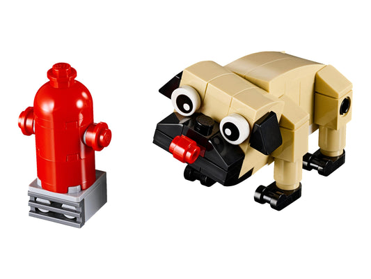 LEGO Set 30542-1 Cute Pug Alternate build Ideas: Spring Displays, Holiday Details, and Easter Rebuilds