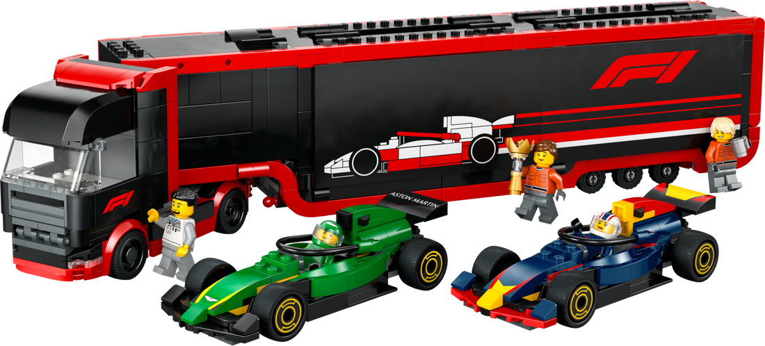 LEGO Set 60445-1 F1 Truck with RB20 & AMR24 F1 Cars Alternate build Ideas: Racers, Road Cars, Trucks, and Technic Vehicle Remixes