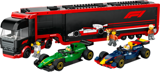 LEGO Set 60445-1 F1 Truck with RB20 & AMR24 F1 Cars Alternate build Ideas: Racers, Road Cars, Trucks, and Technic Vehicle Remixes