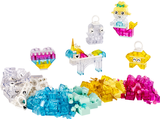 LEGO Set 11040-1 Magical Transparent Box Alternate build Ideas: a fresh display direction, a cheerful spring bird, and a lidded flower-box display idea