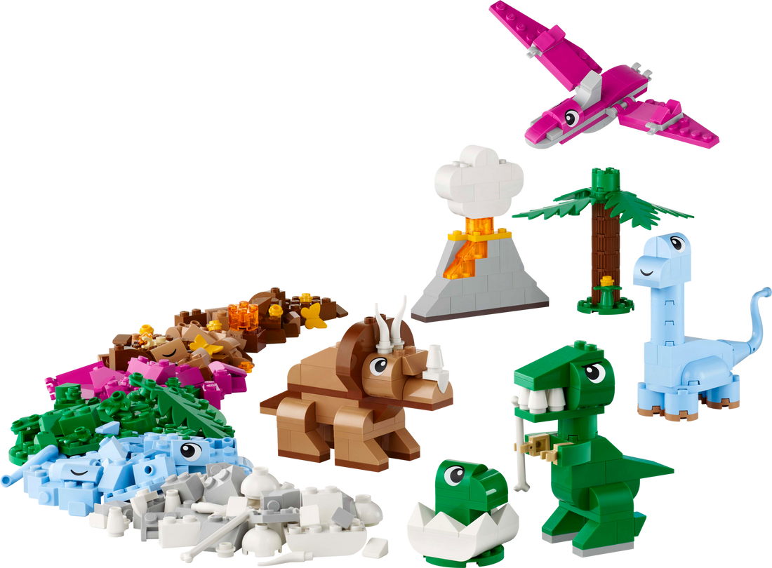 LEGO Set 11041-1 Creative Dinosaurs Alternate build Ideas: a fresh display direction, a cheerful spring bird, and a seasonal bunny remix